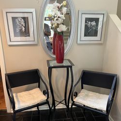 Metal Chair And Decorative Stand 