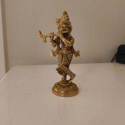 Hindu God Krishna Bronze Statue Idol