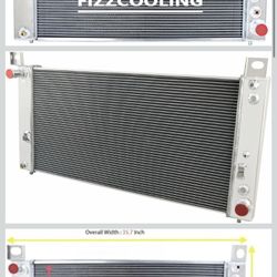 3 Rows Aluminum Radiator For 1999-2012 Chevy Silverado 1500 2500 Tahoe 4.8L 5.3L, Replacement Radiator, aluminum radiator, Radiators