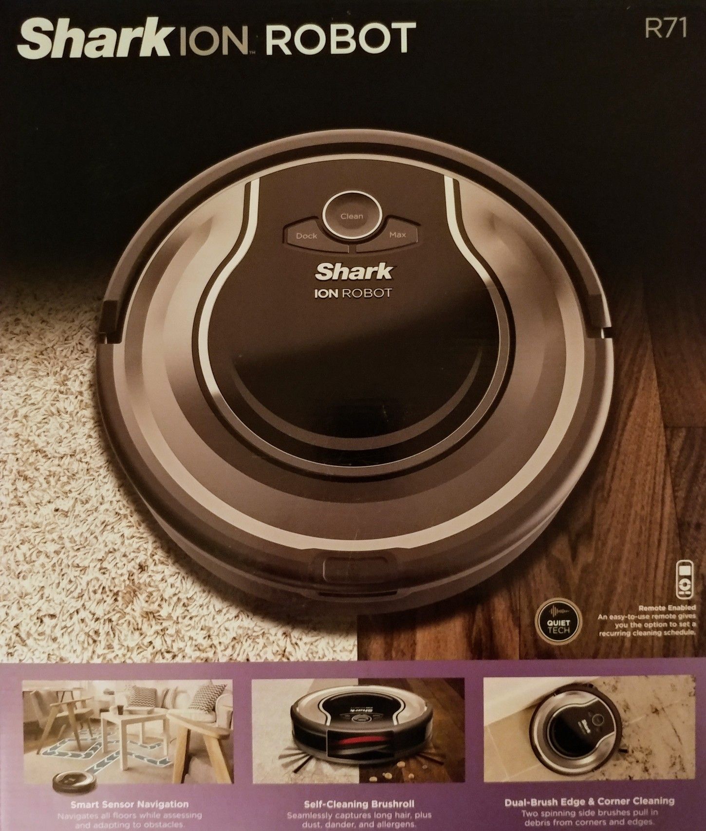 New Shark ion robot cleaning system with remote. This is a new in box Shark ION Robot vacuum cleaner model RV700_N (R71)