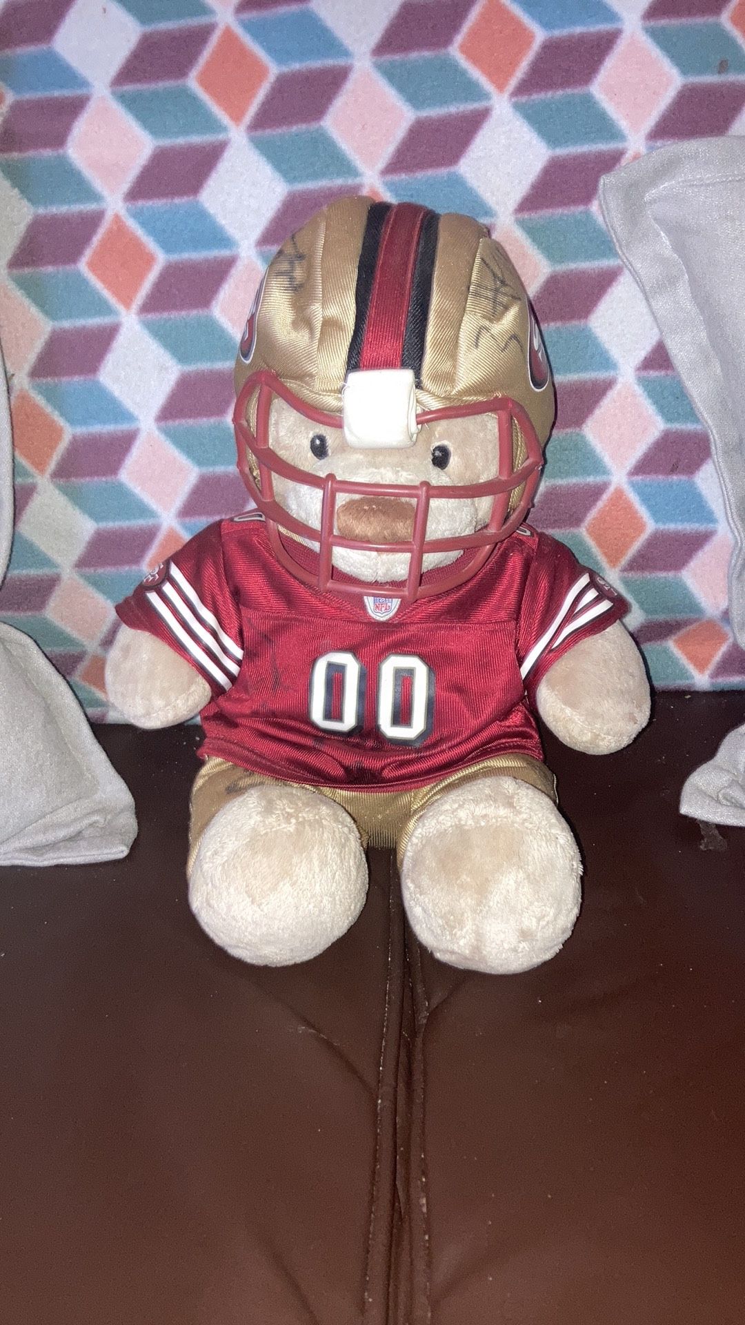 Autographed Build A Bear San Francisco 49ers Bear And Jeff Garcia #5 Reebok Jersey