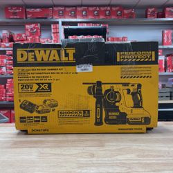 DEWALT 20V MAX XR Cordless Brushless 1 in. SDS Plus L-Shape Rotary Hammer with (2) 20V 5.0Ah Batteries and Charger