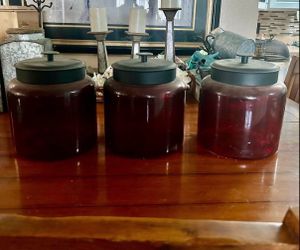 Set of 3 Large Glass Jars with Metal Lids