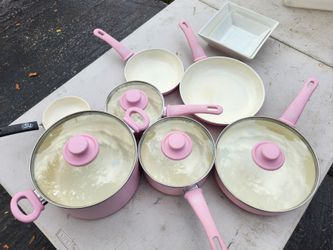 Set Of Green Life Pink Cooking Gear 