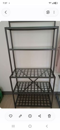 Metal Shelving Unit with Glass