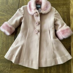 Dusty Rose Pink Wool coat by Rothschild size 2T. 