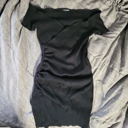 Black Fashion Nova Ruched Dress