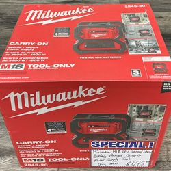 Milwaukee M18 18V 3600w/ 1800w Battery Powered Carry-on Power Supply Tool Only New 