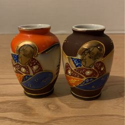 Vintage Ishihara Made Occupied Japan Japanese Mini Hand Painted Porcelain Vase 2-5/8”  A1