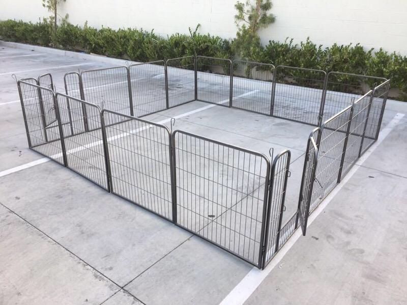 New 32 inch tall x 32 inch wide each panel x 16 panels heavy duty exercise playpen adjustable fence safety gate dog cage crate kennel 