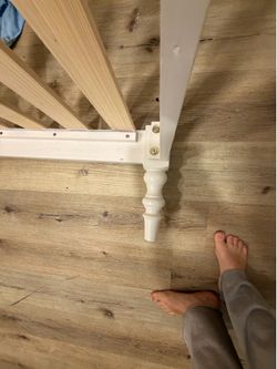 White Wood Bed Frame with Slats
