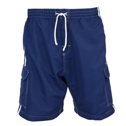 Surf Ave. Men's Classic Surf Swim Trunks No Grommets with Stripes and Five Pockets Navy Blue Large