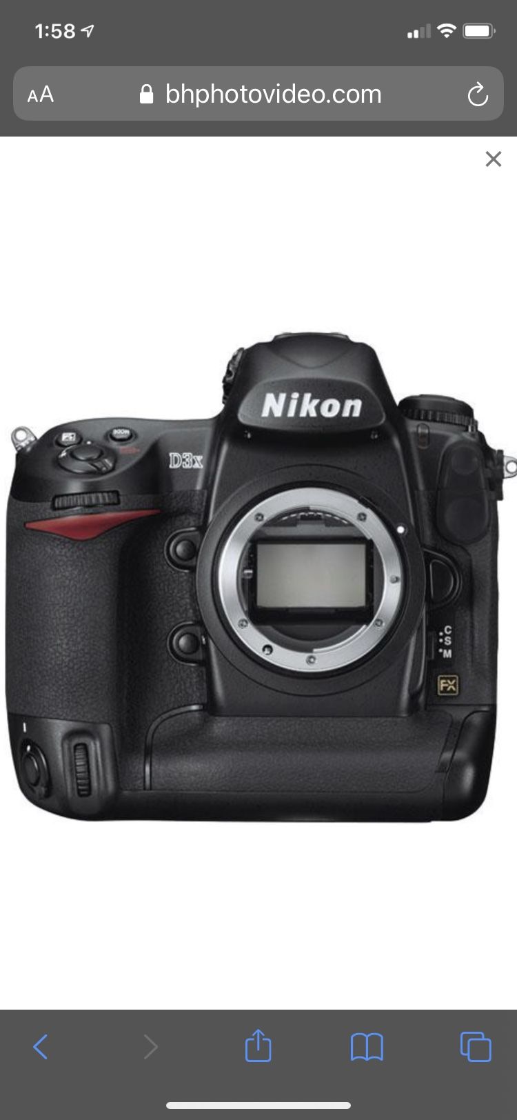 Nikon D3x Body With 3 Batteries