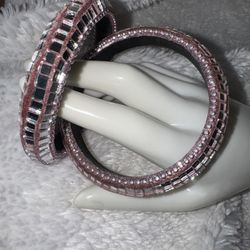 Vintage Mosaic Mirrored Bangle Set