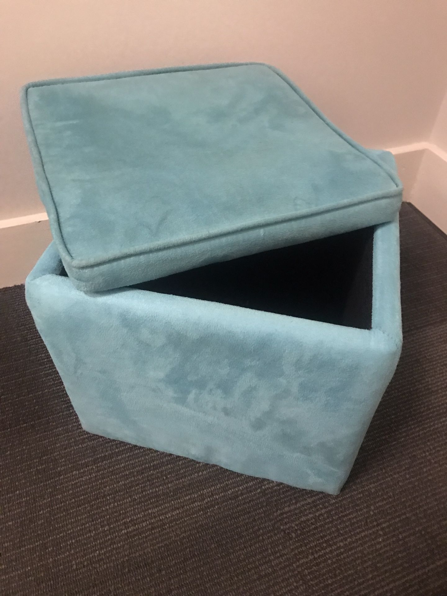 Light Blue Ottoman Storage