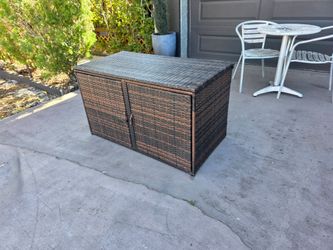 Large Brown Rattan storage box for outdoor/patio Patio cabinet
45L X 23.5"D X 26"T