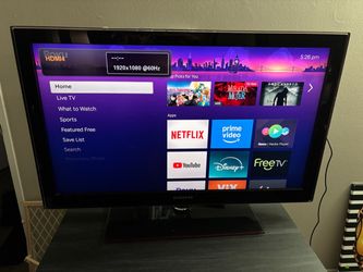 40” Samsung tv with glass bottom and frame w Roku