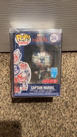 Funko Pop Art Series Captain Marvel #34 and captain America #32