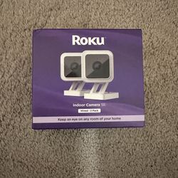Roku Indoor Camera for Home Security, 2-Pack - Wired Security Camera with 1080p HD Color Night Vision