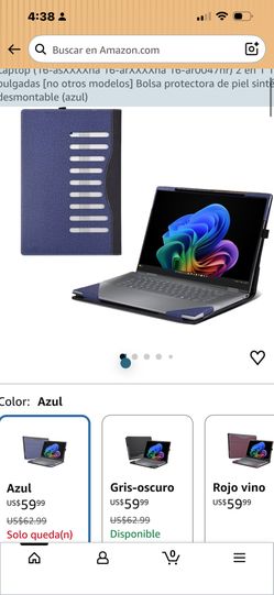 Laptop (16-asXXXXna 16-arXXXXna 16-ar0047nr) 2 en 1 16 pulgadas [no otros modelos] Bolsa protectora de