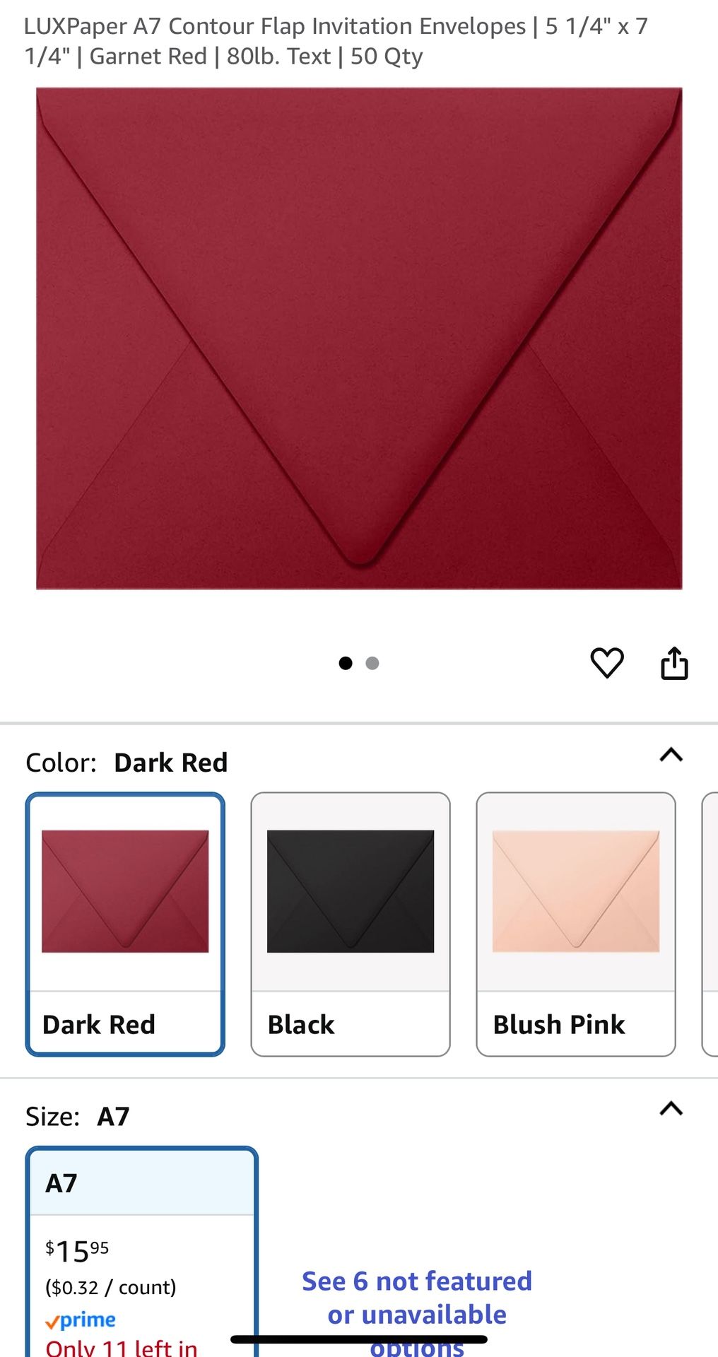 50 Red/Burgundy Envelopes Unopened