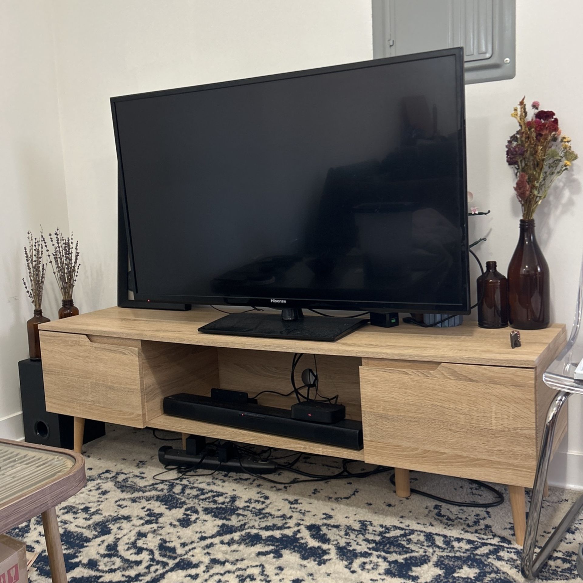 Light Wood Entertainment Center