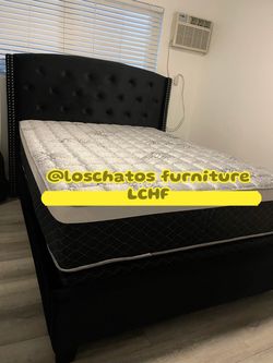 Queen size bed frame and set of mattress