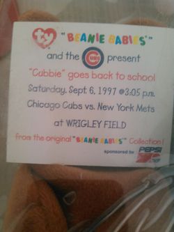 Beanie babies cubbie goes back to school all in cases