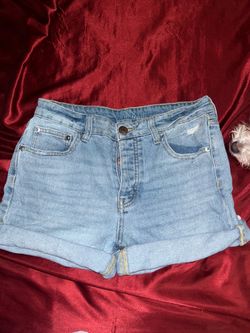 blue denim jean shorts