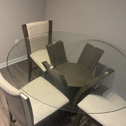 Glass dining table 