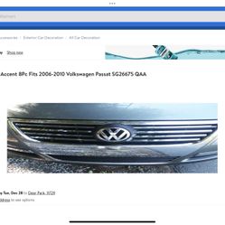 2005 Vw Passat Front Grilles   1 Chrome 1 Stock