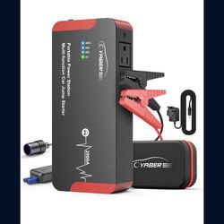 Yaber Car Jump Starter And Portable Power Bank Upto All Gas 8 Lit Diesel Engines