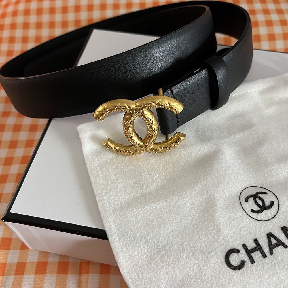 Black Belt With Gold Buckle 