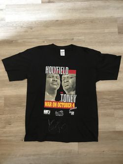 Vintage 2003 Evander Holyfield vs James Toney Boxing Showtime PPV Large T-Shirt