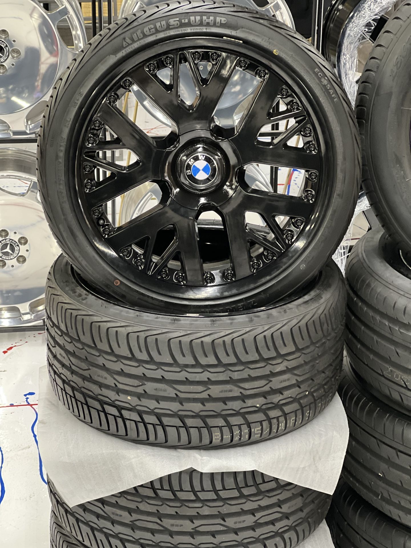 19β BMW Oem stamped BBS WHEEL NEW TIRE NEW 5x120mm Package π¦ $1085 package rims & tires Black Friday special