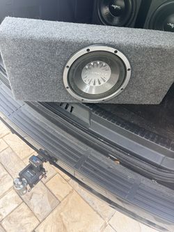 Pioneer 12” sub in jl audio  sealed box. Nothing great, but it works $60