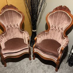 Beautiful Victorian Ladies And Gentlemen Chairs 