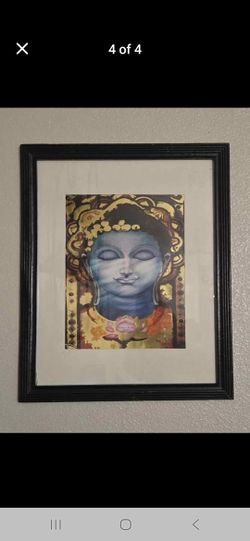Buddha Framed Picture, Ganesha Canvas, Cloth Decor