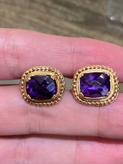 14K GOLD AMETHYST EARRINGS