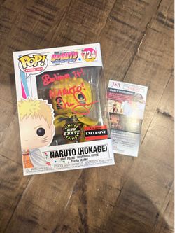 Funko Pop Boruto Naruto Hokage Glow Chase #724 Signed Maile Flanagan Beckett.