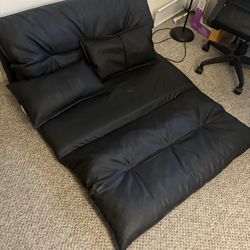Foldable floor sofa black