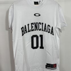 Balenciaga Men’s White Jersey T-Shirt Oversized Size:L