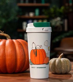 Starbucks x Peanuts pumpkin tumbler