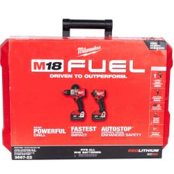 🔥🚨Milwaukee FUEL 2 Tool Drill Kit with 2 5.0 Ah Batteries, Charger And hard case.  🌟NEW Gen Models