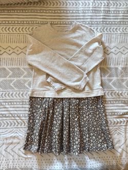 Girls Carters Sweatshirt Dress with Floral Skirt