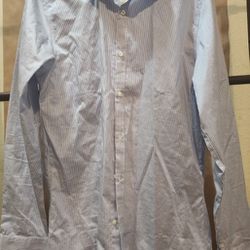 New Vance Long Sleeve Blue And White Dress Shirt Size 34 15 1/2 Neck Button Down Brand New Never Worn Been Packed Up Excellent Condition