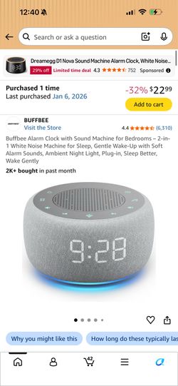 Alarm Clock with Sound Machine