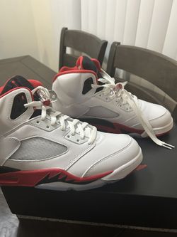 Jordan 5 Fire Red Black Tongue