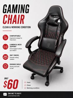 Dowinx High Back Gaming Chair with Massage Lumbar Support, Game Chair with Adjustable Headrest, Ergonomic Office Chair, Racing Chair with Footrest, PU