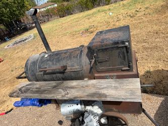 Custom Offset BBQ Smoker Pit on Wheels